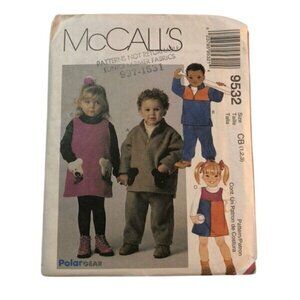 Vintage McCall's Sewing Pattern 9532 Toddler Top Jumper Pants Size 1-3